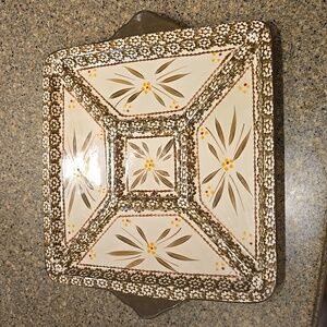 Temptations Divided Plate Old World Green Platter Tray Tara Ovenware KFI 712696